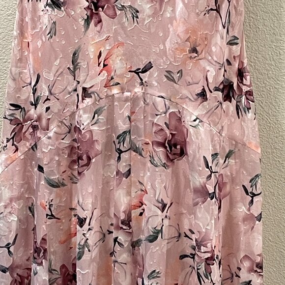 ALEX EVENINGS NWT Sleeveless Maxi Chiffon Dress Multi Floral Pink Size 12 - Picture 5 of 14